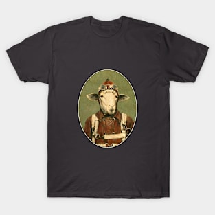 Vintage Aviator Ram Oval T-Shirt